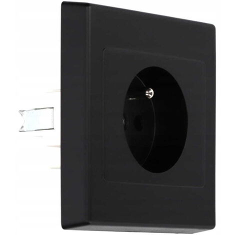 Prise simple avec terre IP20 16A 250V Encastrable Noir mat