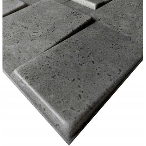 Panneaux muraux décoratifs imitation brique graphite 50x50 cm, lot de 8 (1/3)