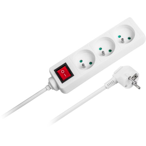 Rallonge Rebel, multiprise de 3 m, 3 prises, interrupteur (1/3)
