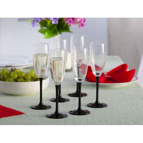 Ensemble de flûtes à champagne ONYX, 6 pièces.