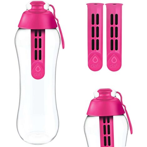 Bouteille filtrante à eau rose Dafi 0,7 l + 2 filtres