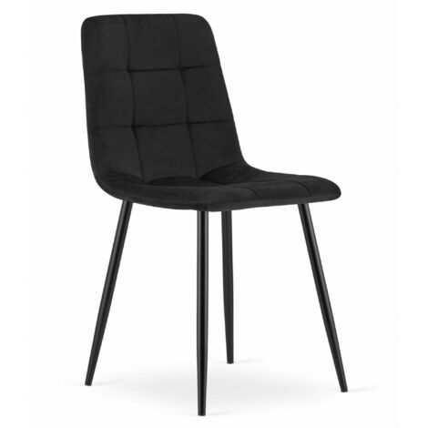 Chaise Kara - velours noir x 1 (1/5)