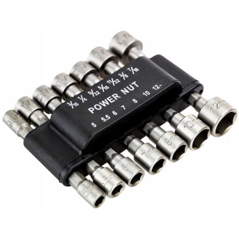 Jeu de clés à douille pour tournevis, 14 pièces, manche de 6,35 mm (1/4") (1/5)