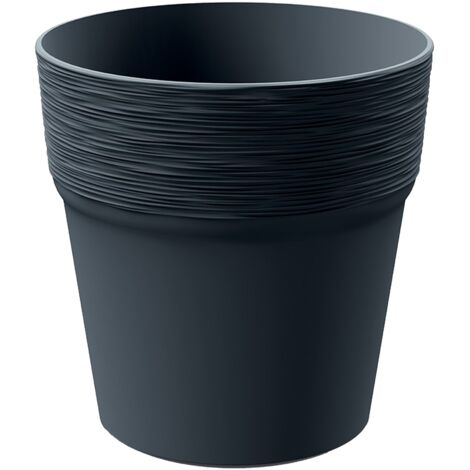 Pot de fleurs rond en plastique anthracite 15 cm Furu (1/4)
