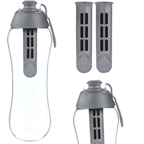 Bouteille filtrante à eau grise Dafi 0,7 l + 2 filtres