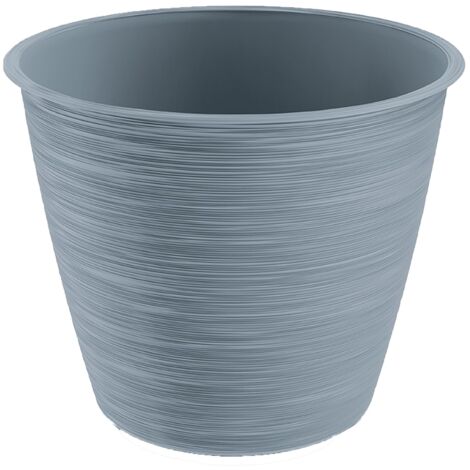 Pot de fleurs rond en plastique gris clair 17 cm Furu (1/4)