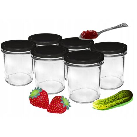 Pots de confiture avec couvercle, 6 pièces, 346 ml