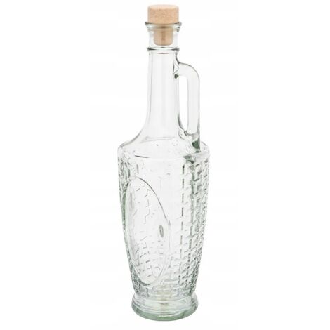 Bouteille en verre avec bouchon de liège de 750 ml pour jus, teintures et conserves, avec poignée