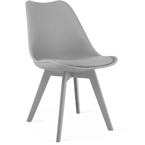 Chaise MARK - grise / pieds gris x 1
