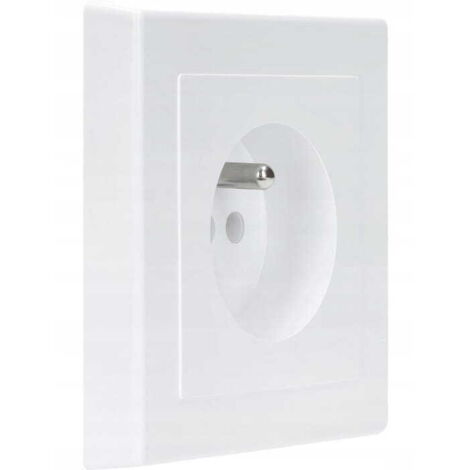 Prise simple avec mise à la terre IP20 16 A 250 V, encastrée, blanche (1/2)