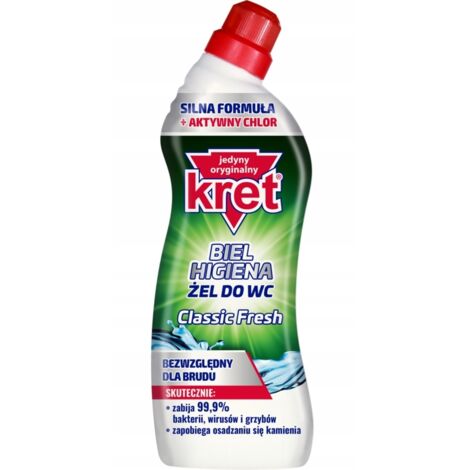 Gel WC Kret 750ml désinfectant et éliminant le calcaire, les odeurs et les dépôts