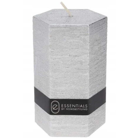 Bougie décorative 7x10cm hexagonale lisse sans parfum (1/3)