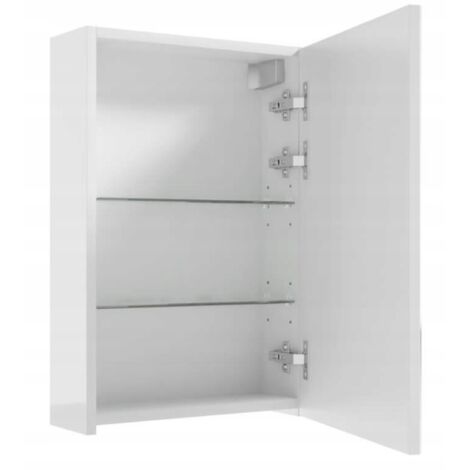 Armoire de salle de bain suspendue Salsa avec miroir, blanche, 60 x 40 x 15 cm (1/5)