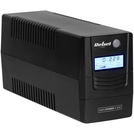 Alimentation de secours pour ordinateur UPS REBEL Plus 650 VA/360 W avec écran LCD, port USB et connecteur RJ45