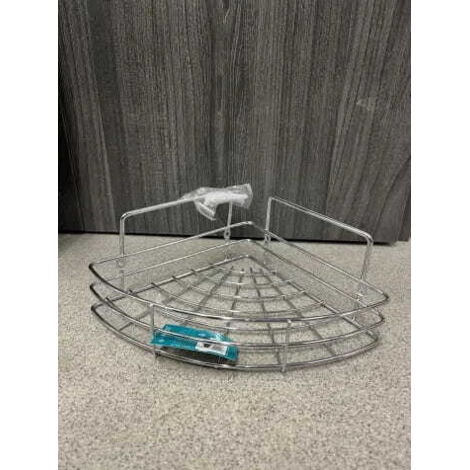 Étagère d'angle de salle de bain pour douche, chromée, à 1 niveau (1/2)