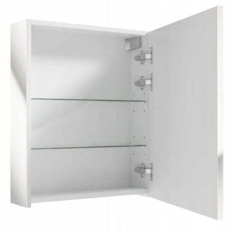 Armoire de salle de bain suspendue Salsa avec miroir, blanche, 60 x 50 x 15 cm (1/3)