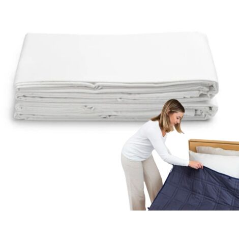 Drap en satin de coton et bambou STRIPE BLANC/220x260 (1/5)