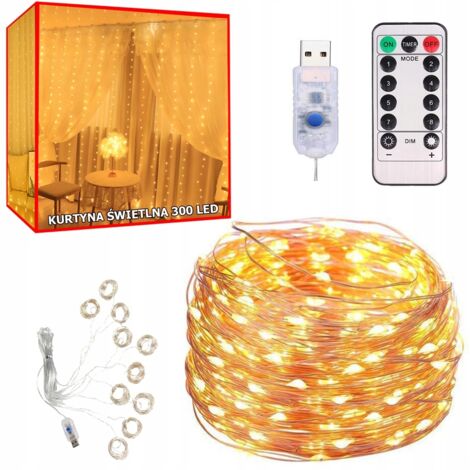 Rideau Lumineux 300 LED Chaud (100) GABB (1/5)