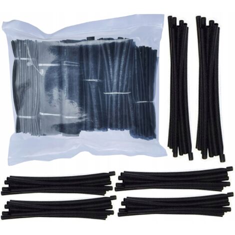 Kit de tubes thermorétractables 196 pièces noir (1/4)