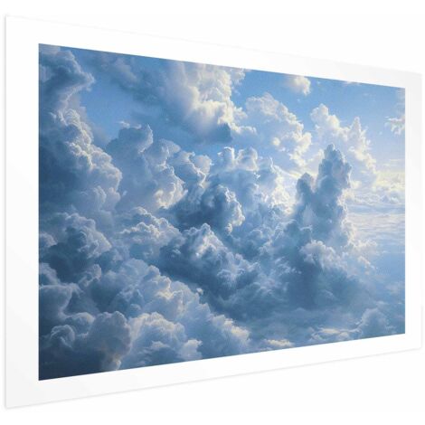 Affiche - L'océan dans l'air : Nuages ondulants reflétant la lumière du matin (1/4)