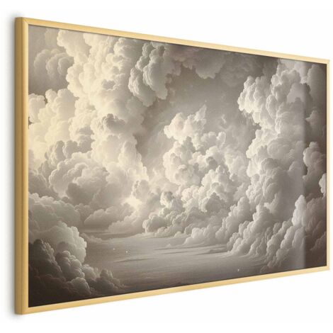 Affiche - Murmure de nuages illuminés : Doux jeu de lumière dans le théâtre du ciel (1/4)