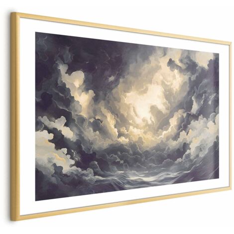 Affiche - Jeu de lumière épique : Le soleil lutte pour dominer les nuages (1/4)