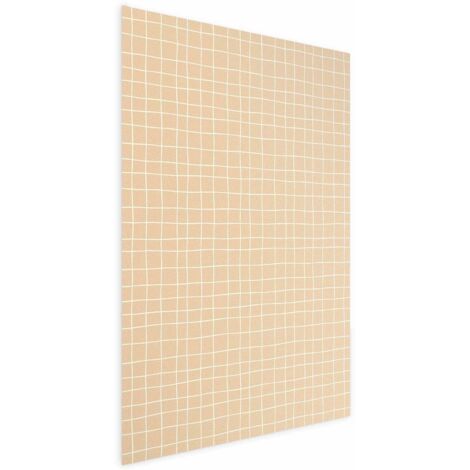 Affiche - Lignes et Bruit - une grille ondulée dans des tons orange (1/4)