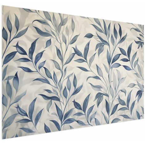 Affiche - Un délicat motif botanique avec des feuilles bleues (1/4)