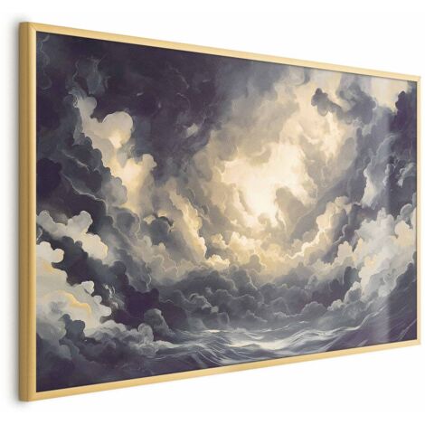Affiche - Jeu de lumière épique : Le soleil lutte pour dominer les nuages (1/4)