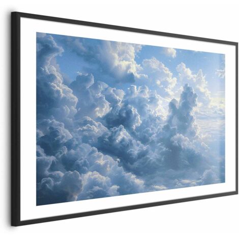 Affiche - L'océan dans l'air : Nuages ondulants reflétant la lumière du matin (1/4)