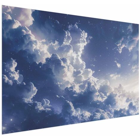 Affiche - Nuages étoilés et une lumière délicate sur un coin de ciel (1/4)