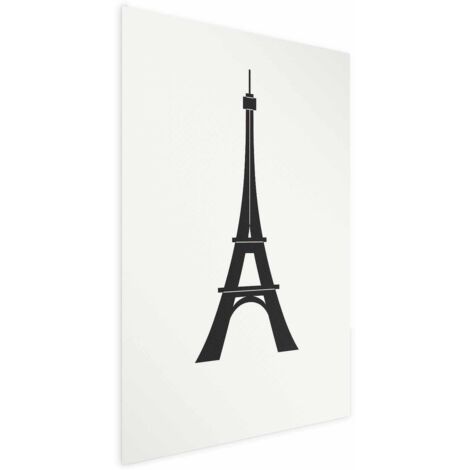 Affiche - Tour Eiffel, graphisme simple en noir et blanc (1/4)