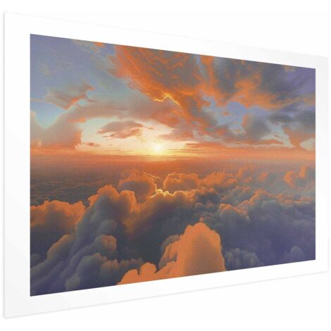 Affiche - Quand l'aube caresse les nuages : un spectacle de couleurs dans le ciel matinal (1/4)