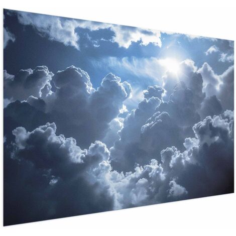 Affiche - Paysage animé : Le soleil se bat avec les nuages (1/4)