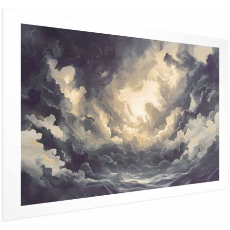 Affiche - Jeu de lumière épique : Le soleil lutte pour dominer les nuages (1/4)