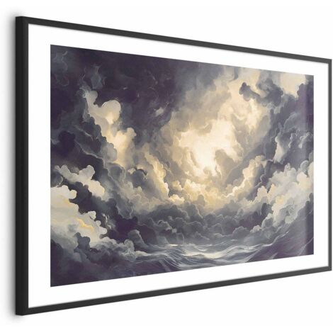 Affiche - Jeu de lumière épique : Le soleil lutte pour dominer les nuages (1/4)