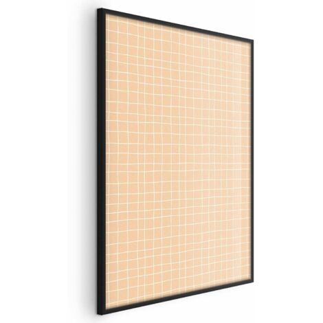 Affiche - Lignes et Bruit - une grille ondulée dans des tons orange (1/4)