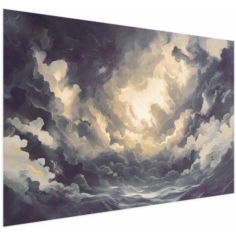 Affiche - Jeu de lumière épique : Le soleil lutte pour dominer les nuages (1/4)
