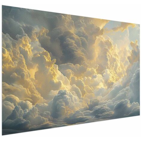 Affiche - Le dernier souffle du jour : des nuages illuminés par la lueur du soir (1/4)