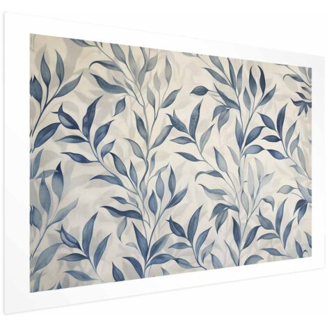 Affiche - Un délicat motif botanique avec des feuilles bleues (1/4)