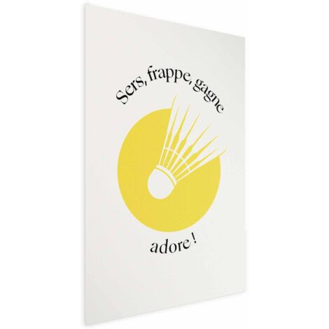 Affiche - Volant de badminton sur fond de soleil jaune (1/4)
