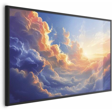 Affiche - Coucher de soleil sur une mer nuageuse : une merveilleuse symphonie de couleurs (1/4)