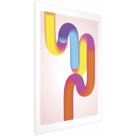 Affiche - Tubes arc-en-ciel - illustration abstraite aux dégradés colorés (1/4)