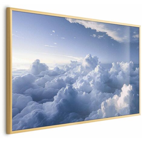 Affiche - Paysages célestes : Rayons illuminant des formations nuageuses cotonneuses (1/4)