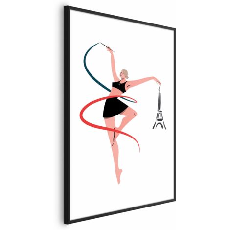 Affiche - Illustration d'une femme avec un ruban - gymnastique rythmique (1/4)