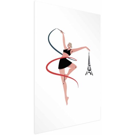 Affiche - Illustration d'une femme avec un ruban - gymnastique rythmique (1/4)