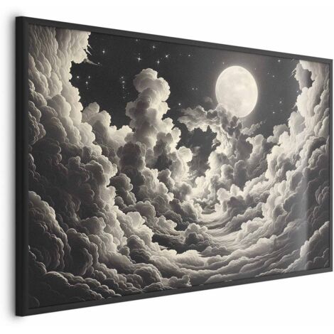 Affiche - La lune et les étoiles chantent parmi les grands nuages (1/4)
