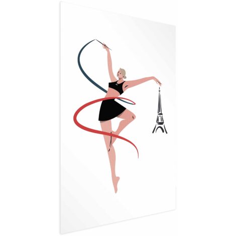 Affiche - Illustration d'une femme avec un ruban - gymnastique rythmique (1/4)