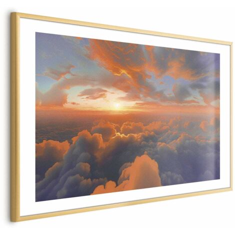 Affiche - Quand l'aube caresse les nuages : un spectacle de couleurs dans le ciel matinal (1/4)