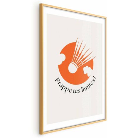 Affiche - Volant de badminton sur fond de soleil orangé (1/4)